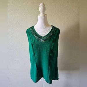 Maeve Anthropologie Green Flowy Top Size XS